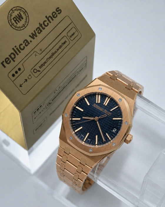 Audemars Piguet Royal Oak 15510OR.OO.1320OR.03 Super Clone Watch 41mm Rose Gold Blue Dial Clone Calibre 4302