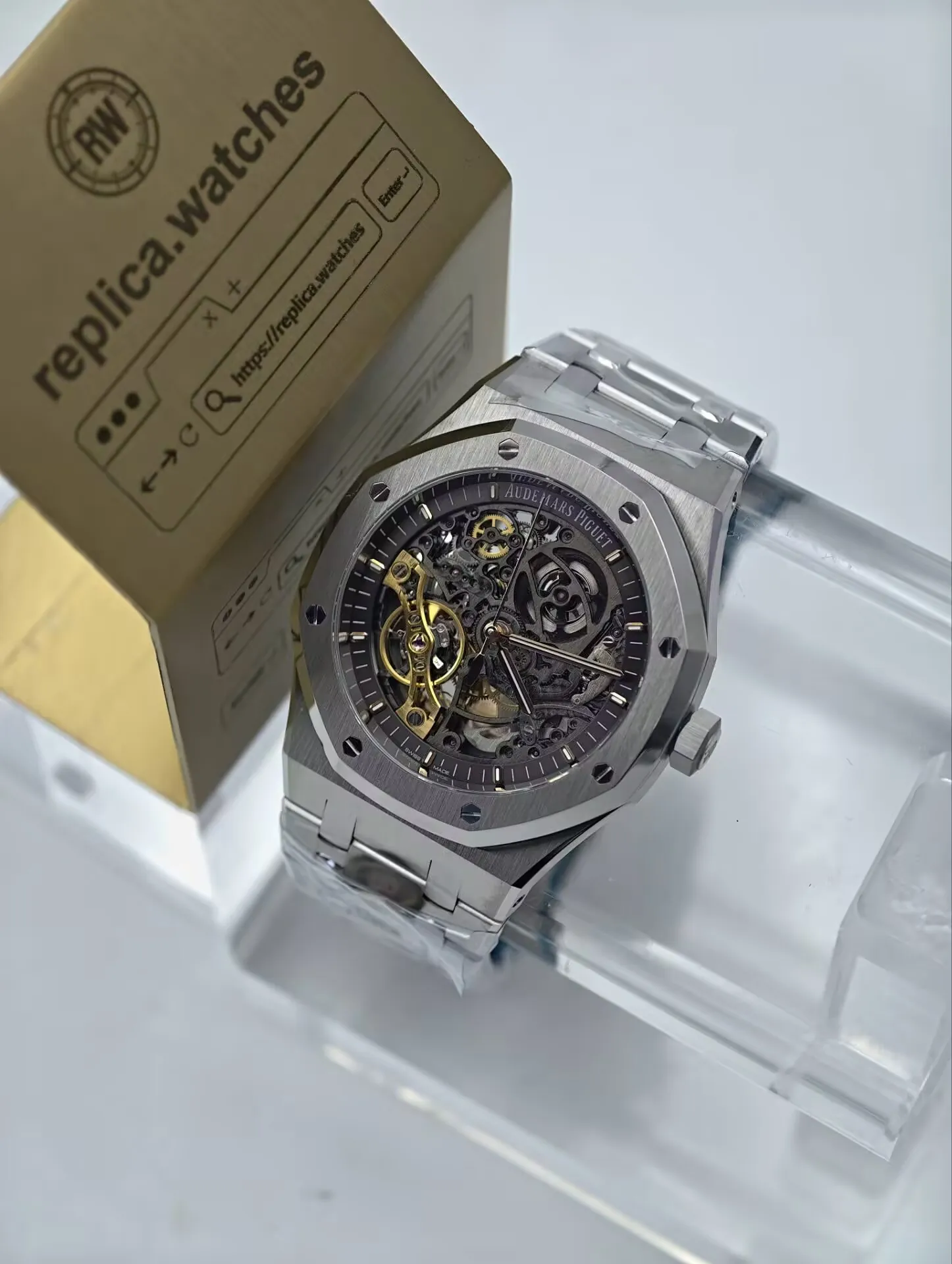 Super Clone Audemars Piguet Royal Oak 15407ST.OO.1220ST.01 41mm 3132 Skeleton Movement Sapphire Crystal Luxury Watchs