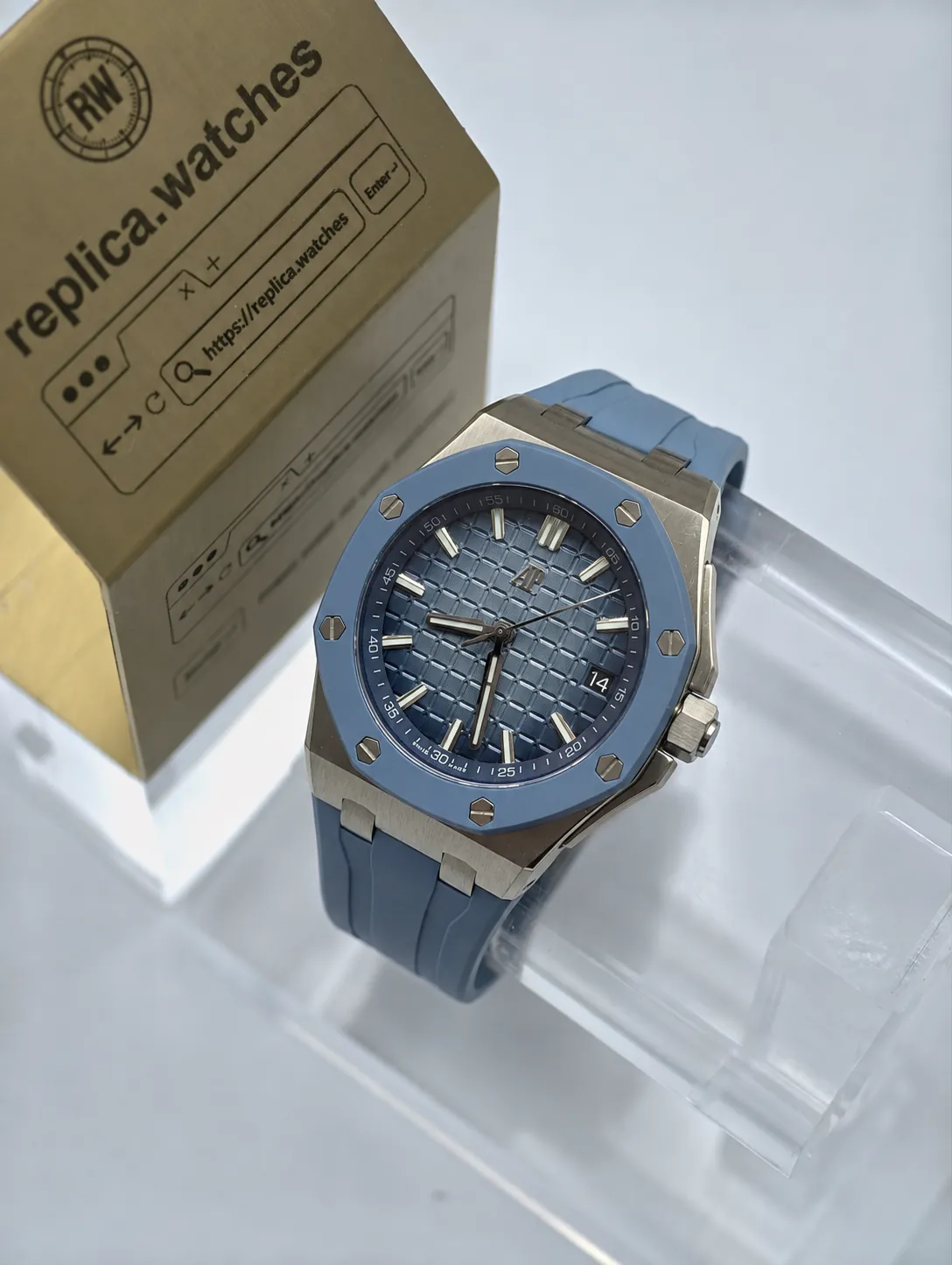 Super Clone Audemars Piguet Royal Oak Offshore 15605SK.OO.A350CA.01 43mm Smoked Blue Mega Tapisserie Dial APP Factory Watch