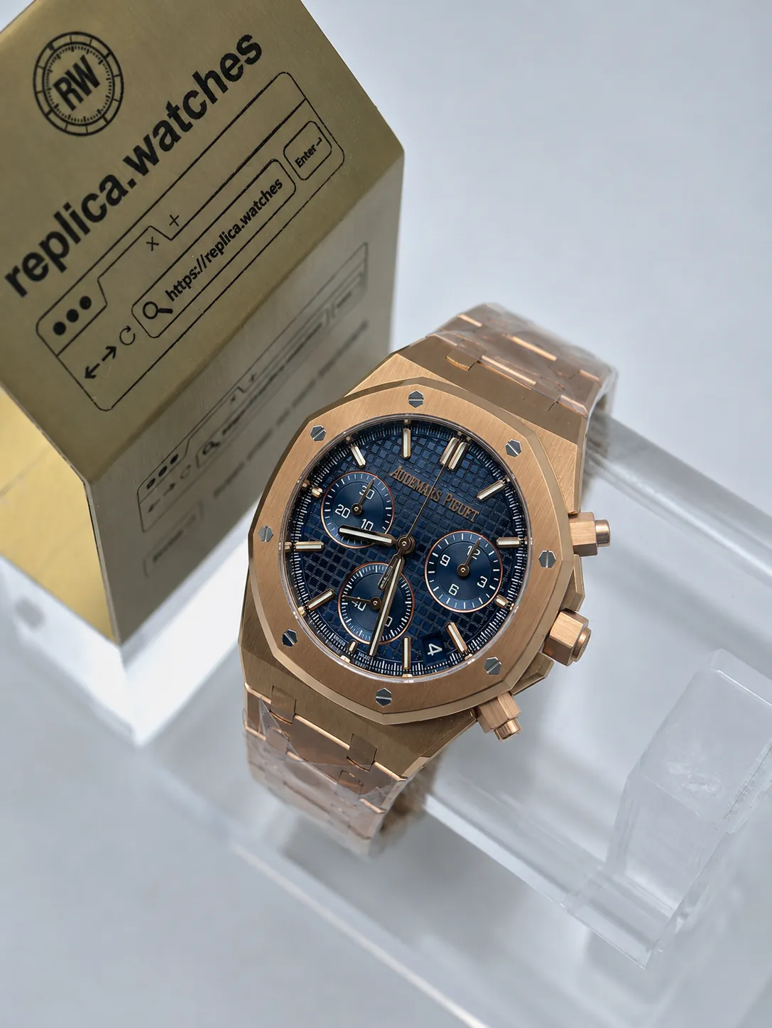 Super Clone Audemars Piguet Royal Oak 26240OR.OO.1320OR.05 41mm Heavy Version Night Blue Tapisserie Dial 4401 Chronograph DD Factory Watch