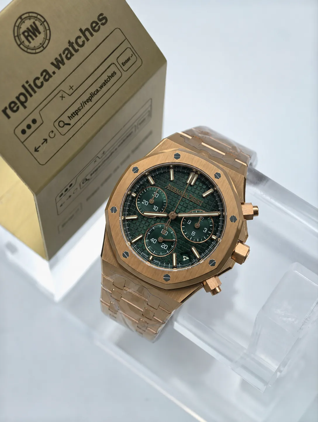 Super Clone Audemars Piguet Royal Oak 26240OR.OO.1320OR.08 41mm Heavy Version Khaki Green Grande Tapisserie Dial 4401 DD Factory Watch