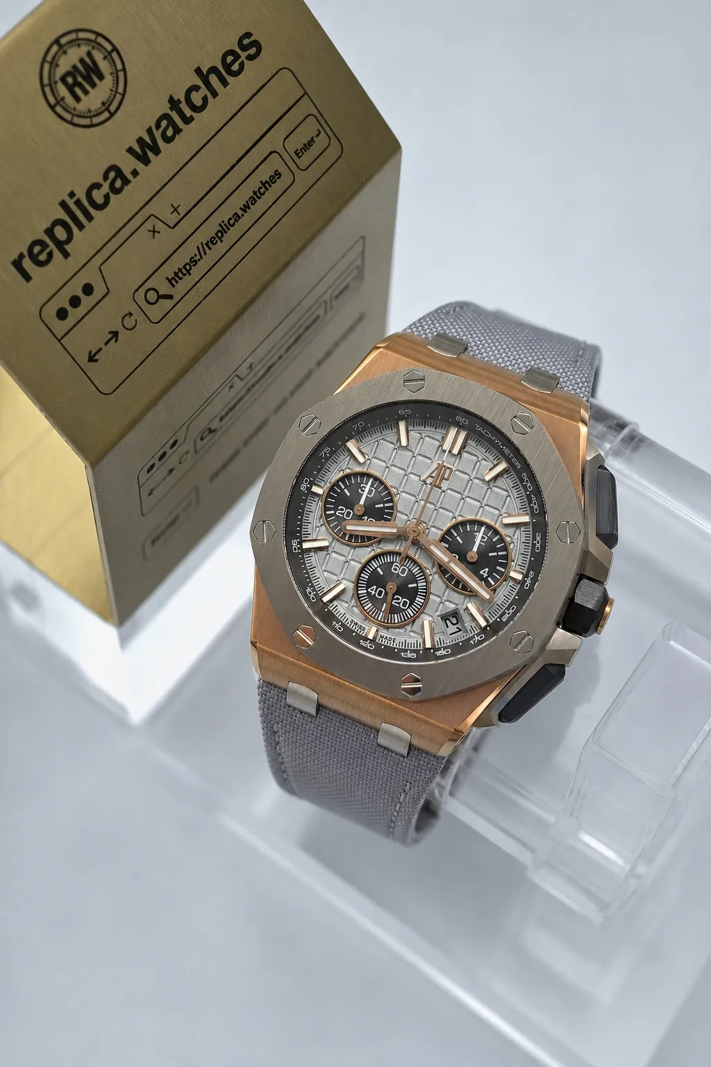 Super Clone Audemars Piguet Royal Oak Offshore 26420OI.OO.A015VE.01 43mm Grey Mega Tapisserie Dial 4401 Chronograph APP Factory Watch