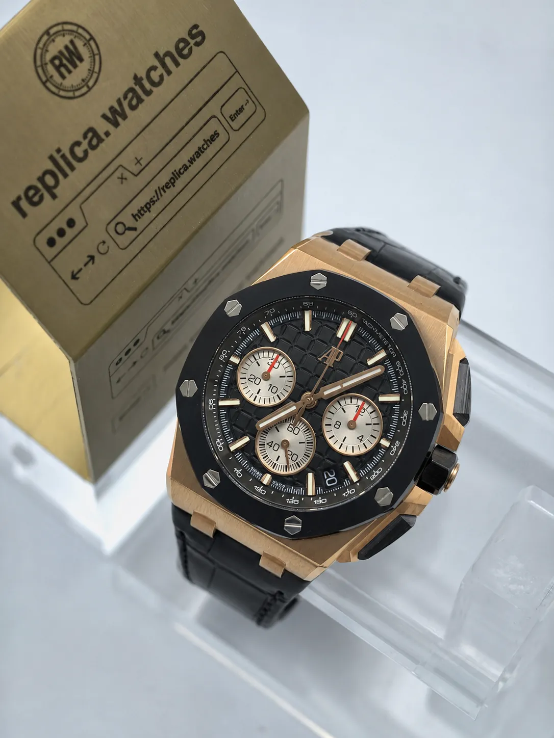 Super Clone Audemars Piguet Royal Oak Offshore 26420RO.OO.A002CA.01 43mm Black Mega Tapisserie Dial 4401 Chronograph APP Factory Watch