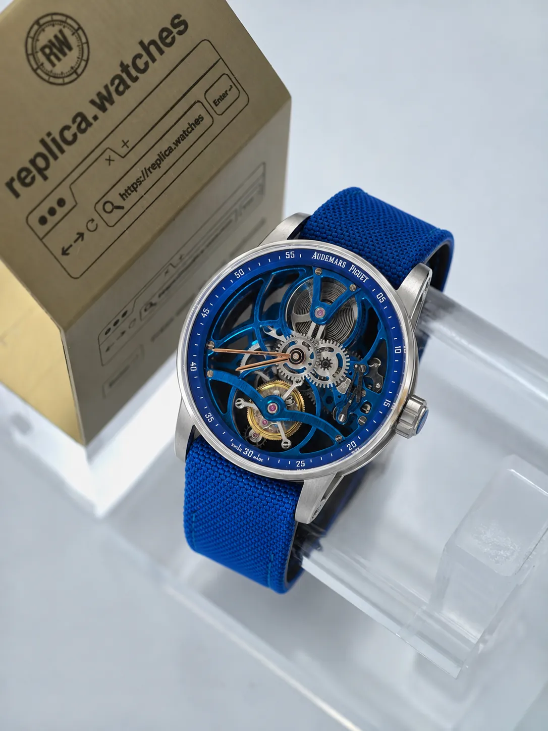 Super Clone Audemars Piguet CODE 11.59 Blue Ceramic Watch 26600NB.OO.D346KB.01 Skeleton Tourbillon APP Factory Watch