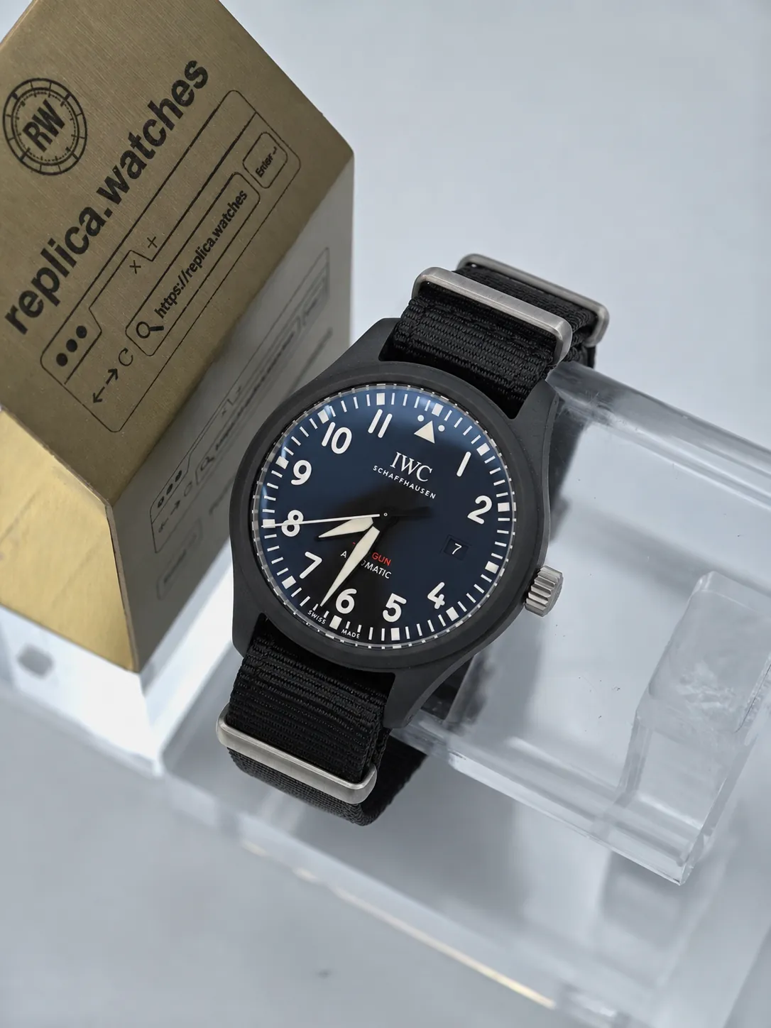 Super Clone IWC IW326901 Black Dial 41mm TOP GUN Ceramic Pilot Watch 32110 Movement Watchs