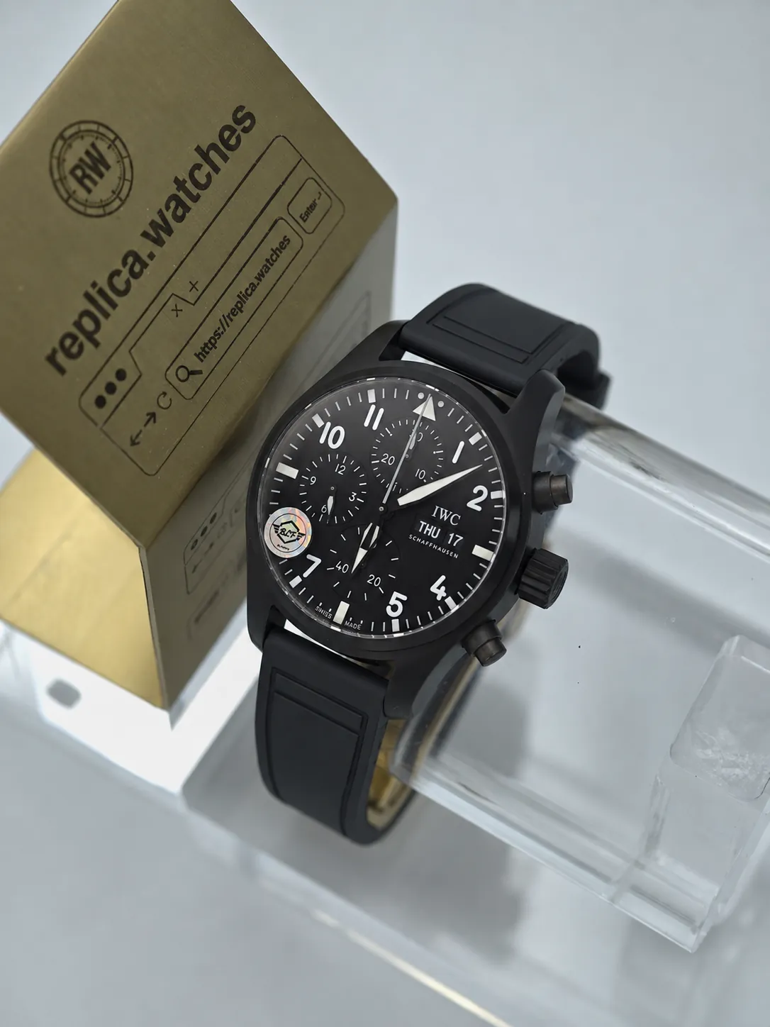 Super Clone IWC Pilot’s Watch Chronograph 41 TOP GUN IW388106 41mm All Black Ceratanium Sport Watch