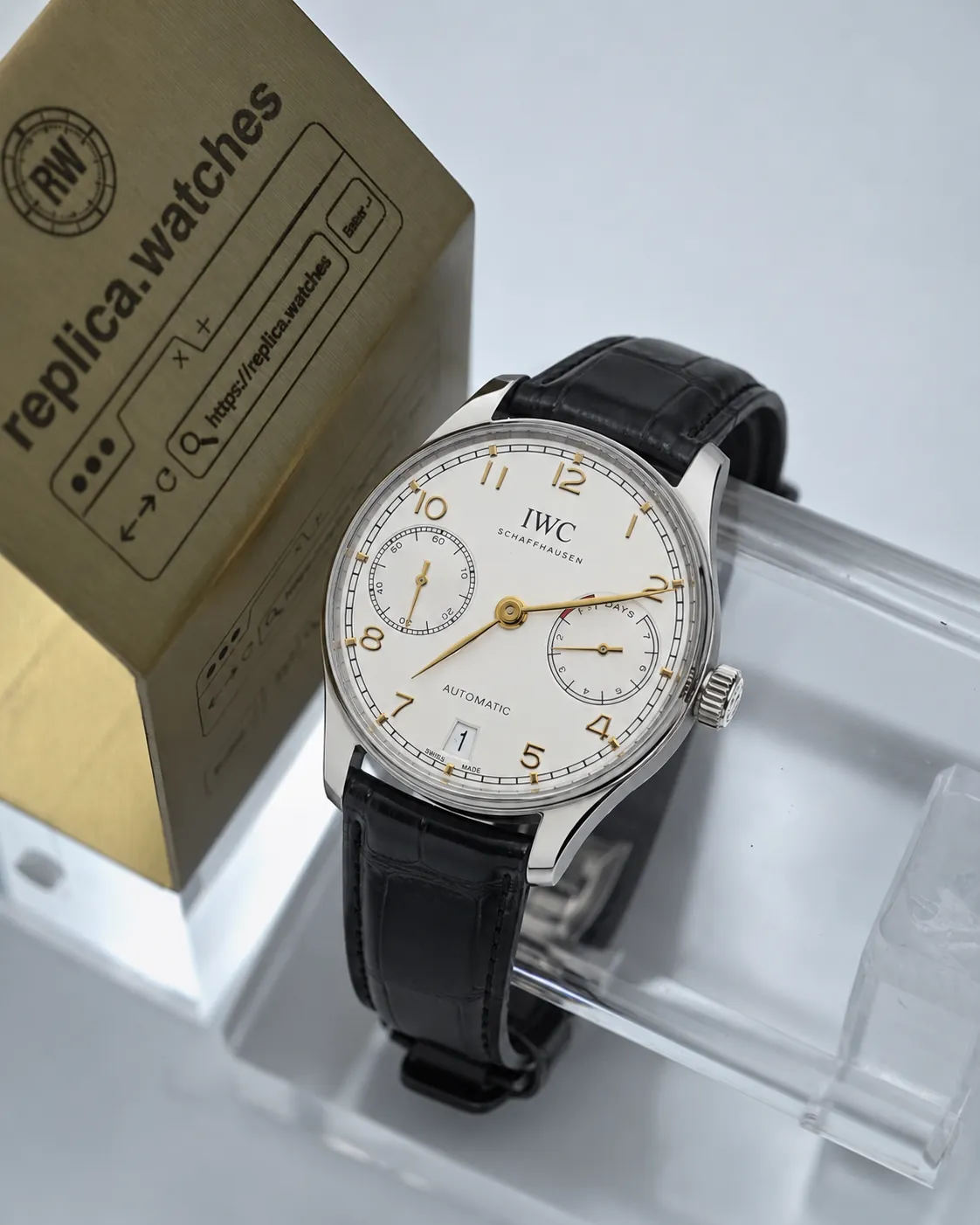 Super Clone IWC IW500114 Silver White Dial 42.3mm Portugieser Power Reserve Automatic Watchs