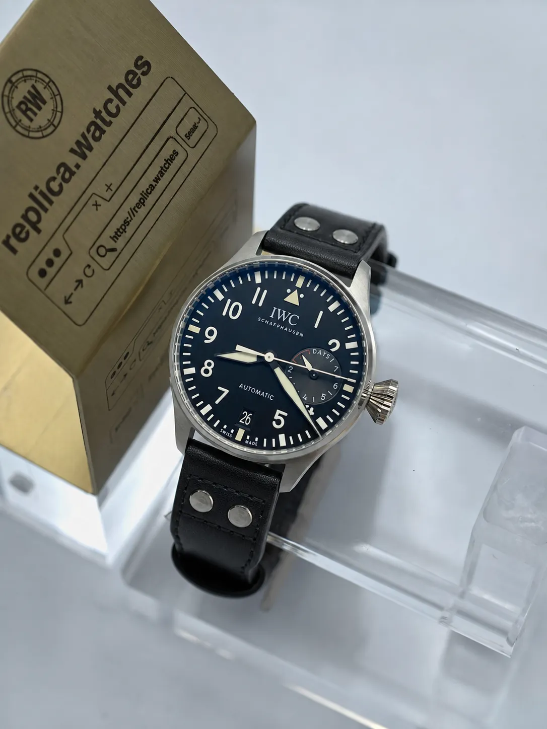 Super Clone IWC Big Pilot IW501001 46mm Black Dial 7 Days Power Reserve 28800VPH 52110 Movement Z Factory Watch