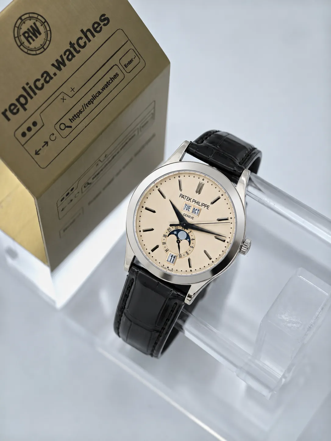 Super Clone Patek Philippe Complications 5396G-011 Silvery Dial 38.5mm Annual Calendar Moon Phase Watchs
