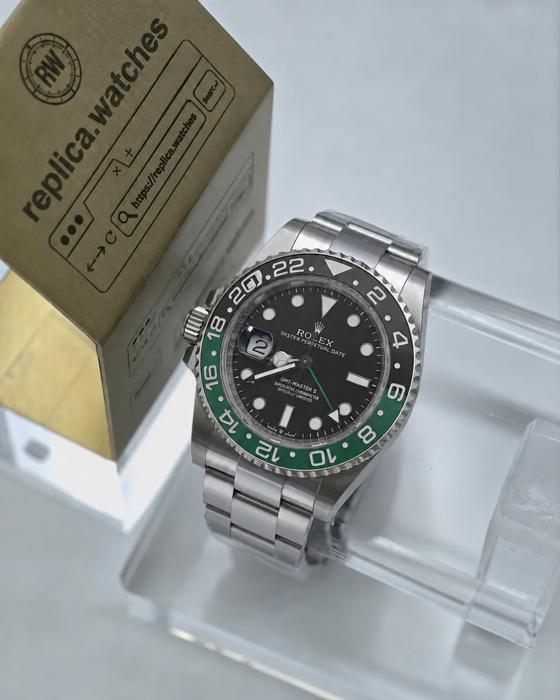 Super Clone Rolex GMT-Master II M126720VTNR-0001 Black Dial 40mm Green/Black Ceramic Bezel 3285 Movement VF Watchs