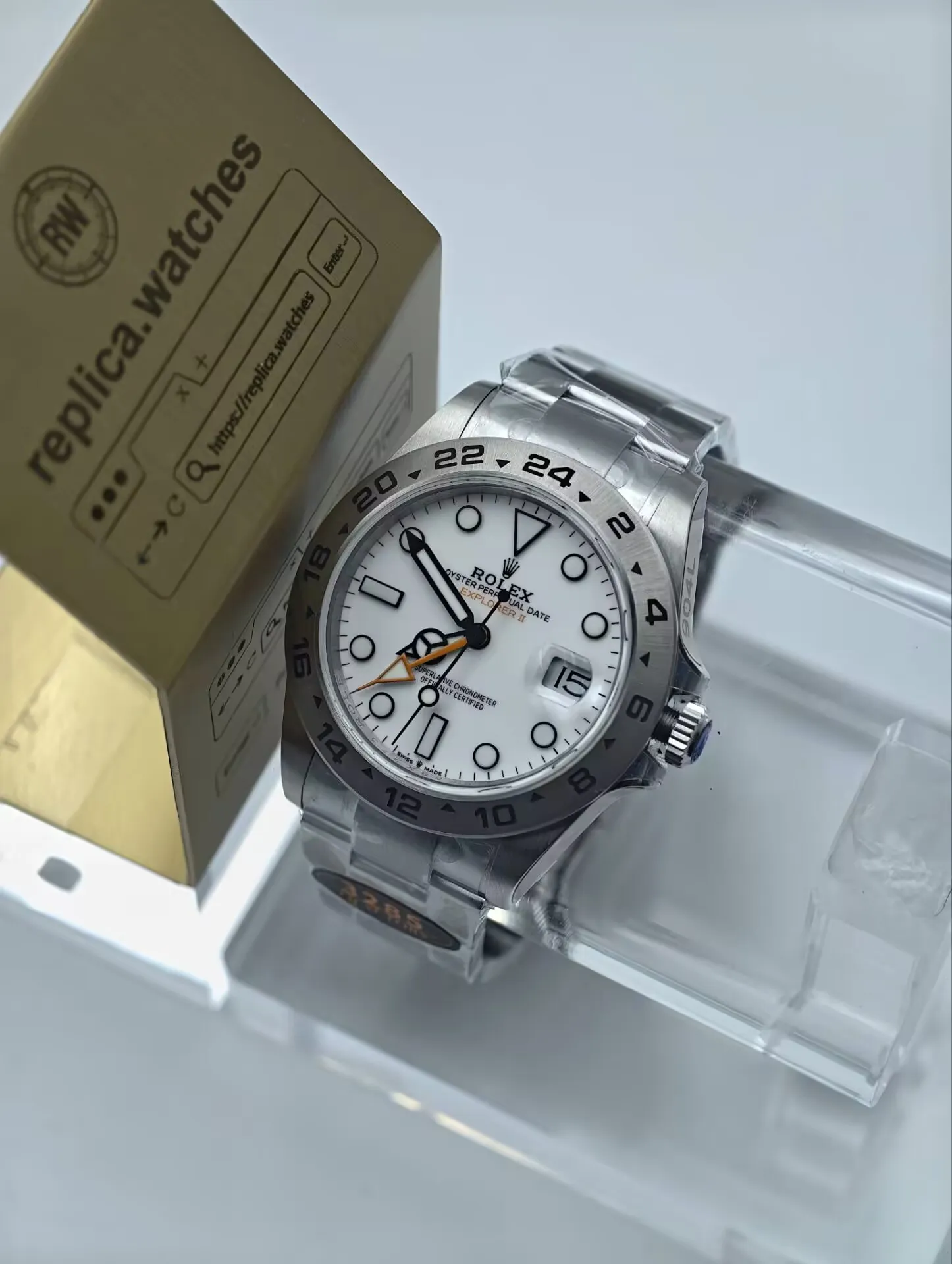Replica Rolex Explorer II M226570-0001 42mm White Dial Orange 24H Hand 3285 Movement Dive Casual Watchs