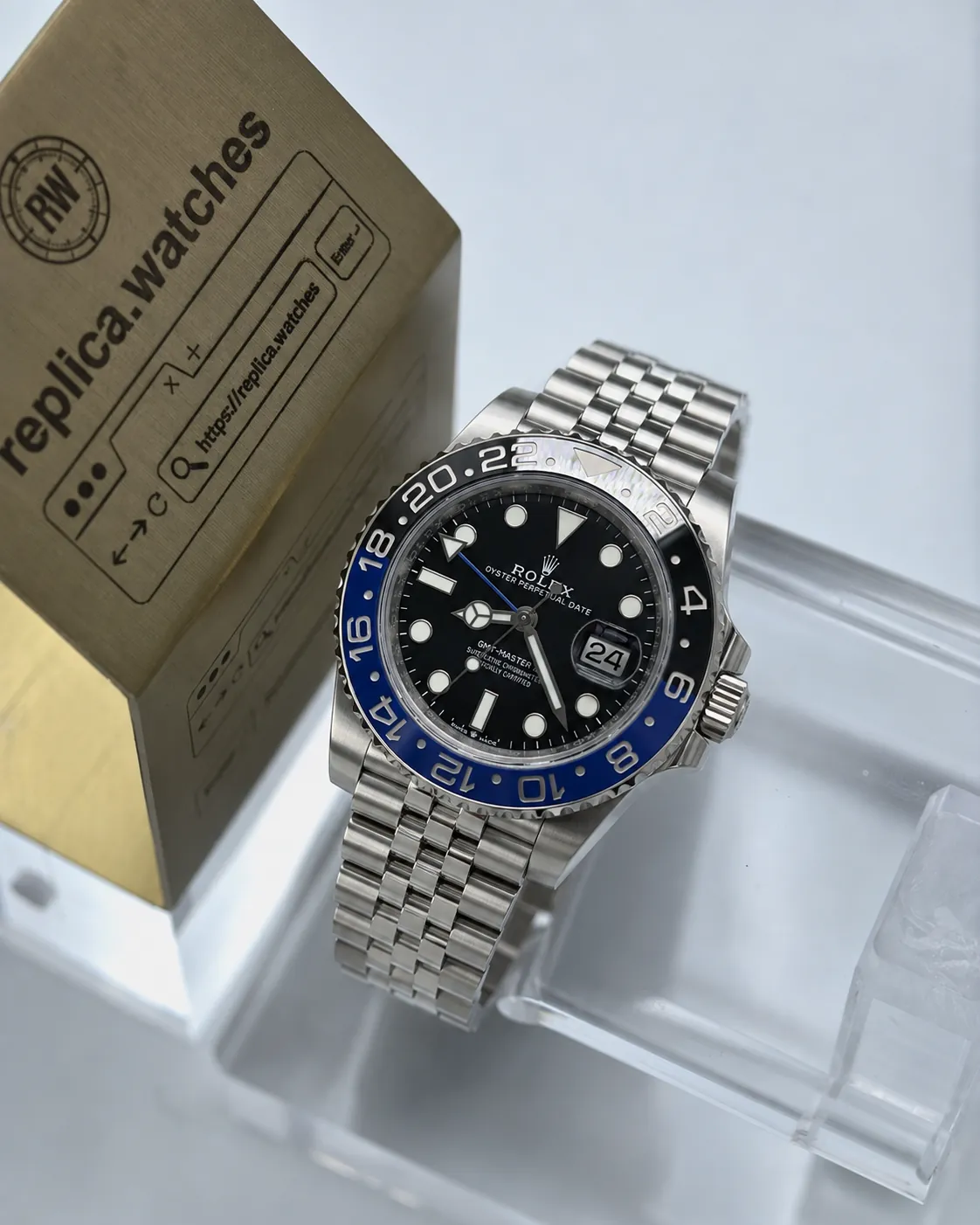 Super Clone Rolex GMT‑Master II M126710BLNR‑0002 40mm Batman Cerachrom Bezel Black Dial Jubilee Automatic Watch VS Factory
