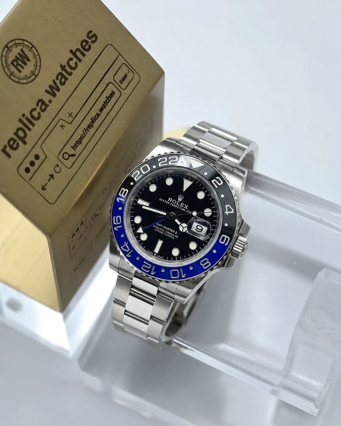 Super Clone Rolex GMT‑Master II M126710BLNR‑0003 40mm Batman Bezel Black Dial Oyster Steel Bracelet Automatic Watch VS Factory
