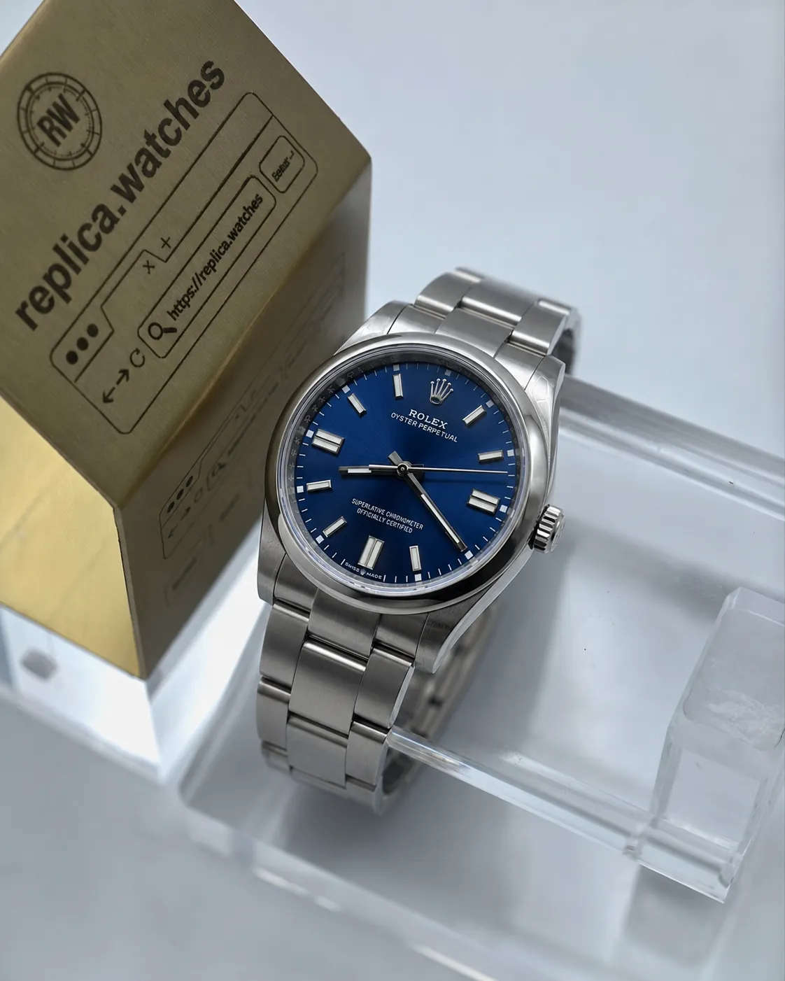 Replica Rolex Oyster Perpetual 36 M126000‑0003 36mm Blue Sunburst Dial 3230 Movement Oyster Watch VS Factory