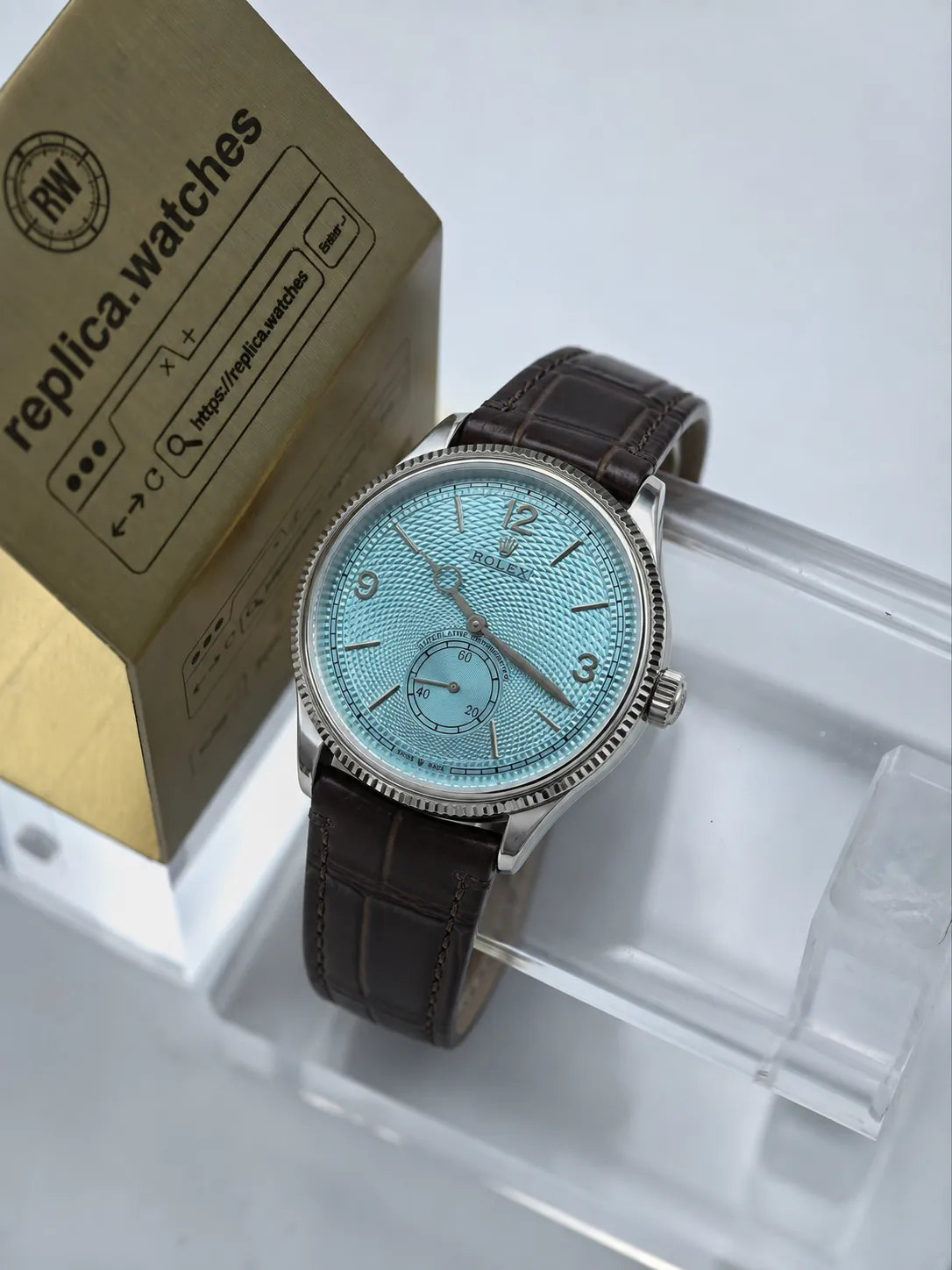 Rolex Perpetual 1908 M52506-0002 39mm 7140 Movement Ice Blue Guilloché Super Clone Watch