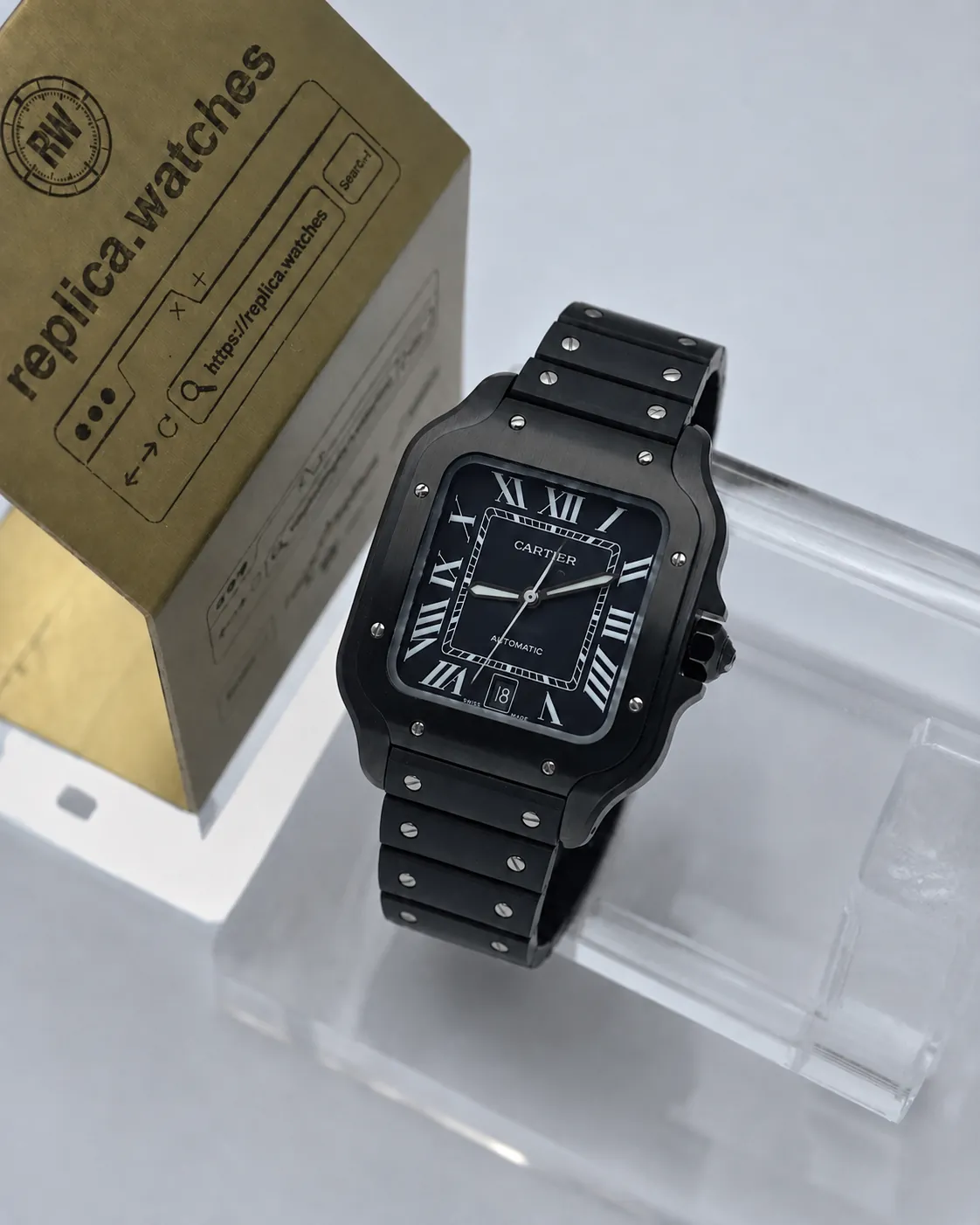Cartier Santos Automatic Movement WSSA0039 39.8mm × 47.5mm Sapphire Crystal Sports Dress Replica Watch