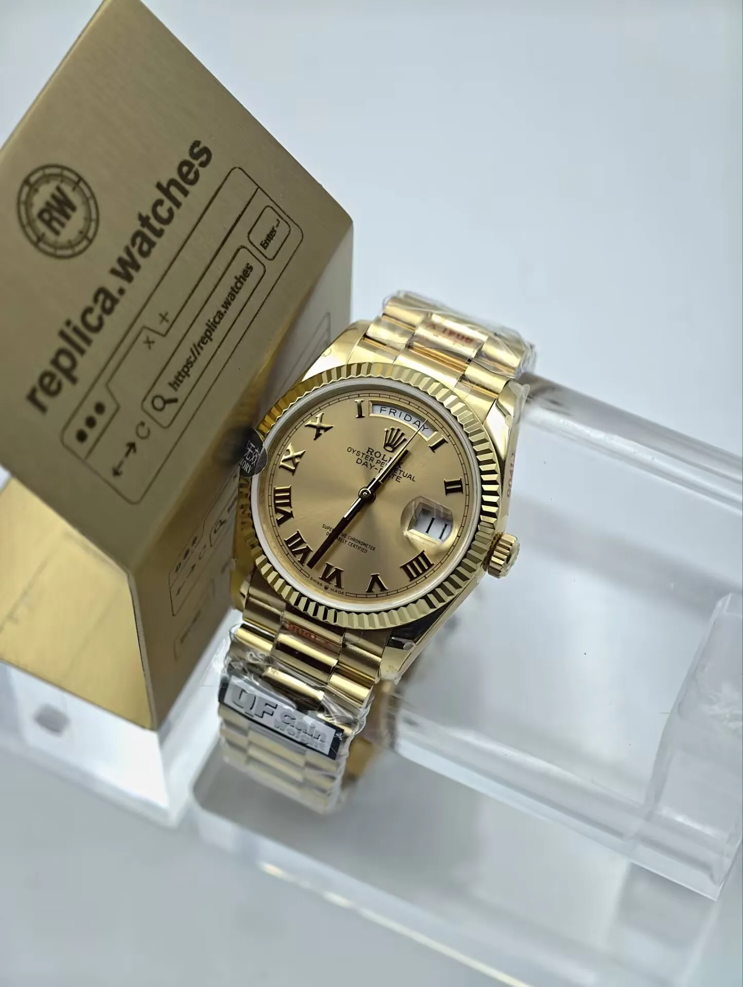 Rolex Day-Date Champagne Dial M228238 40mm 3255 Movement Luxury Dress Replica Watch