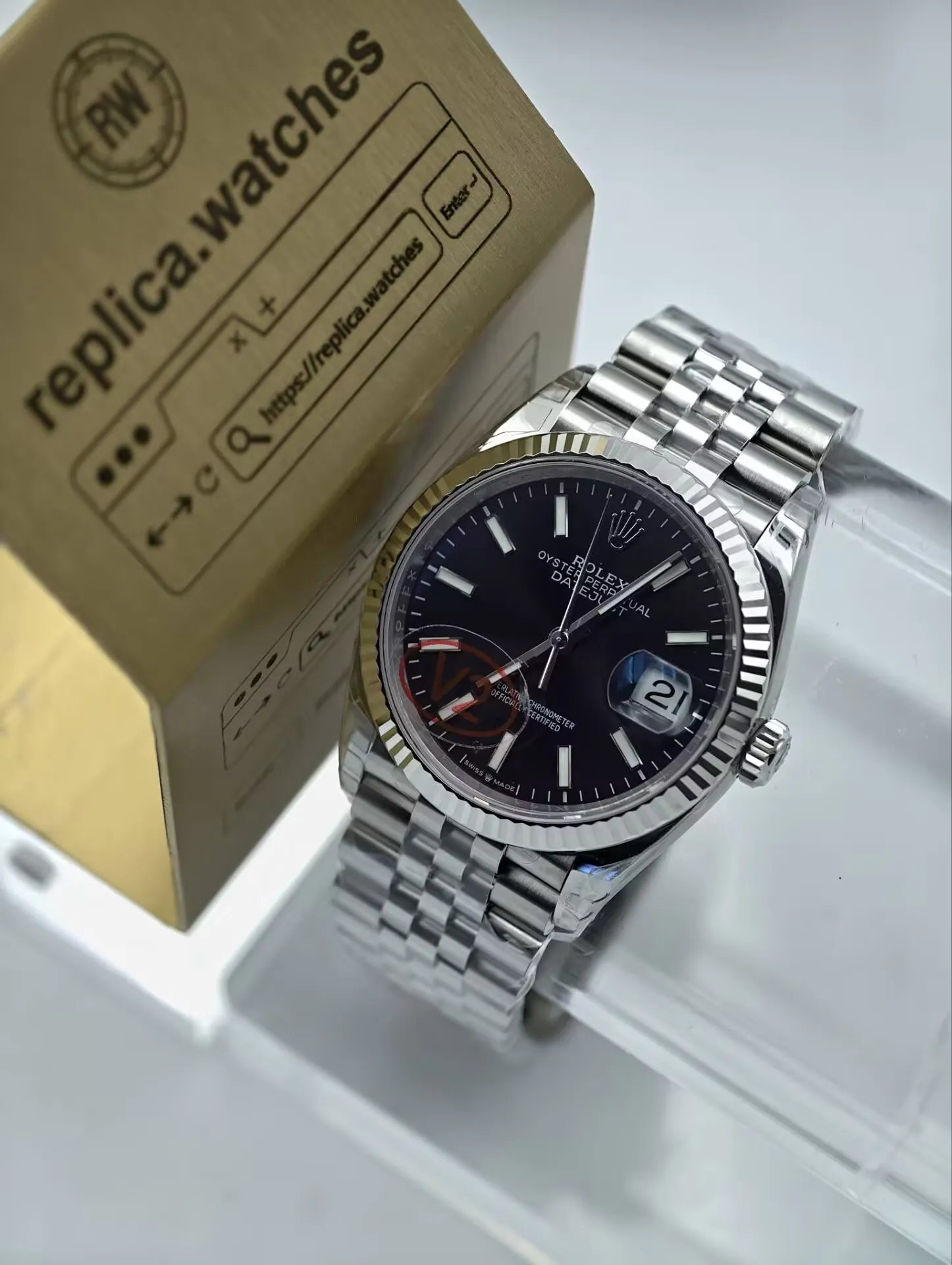 Rolex Datejust 36mm 126234 Super Clone 3235 Movement Fluted Bezel Blue Dial Watch