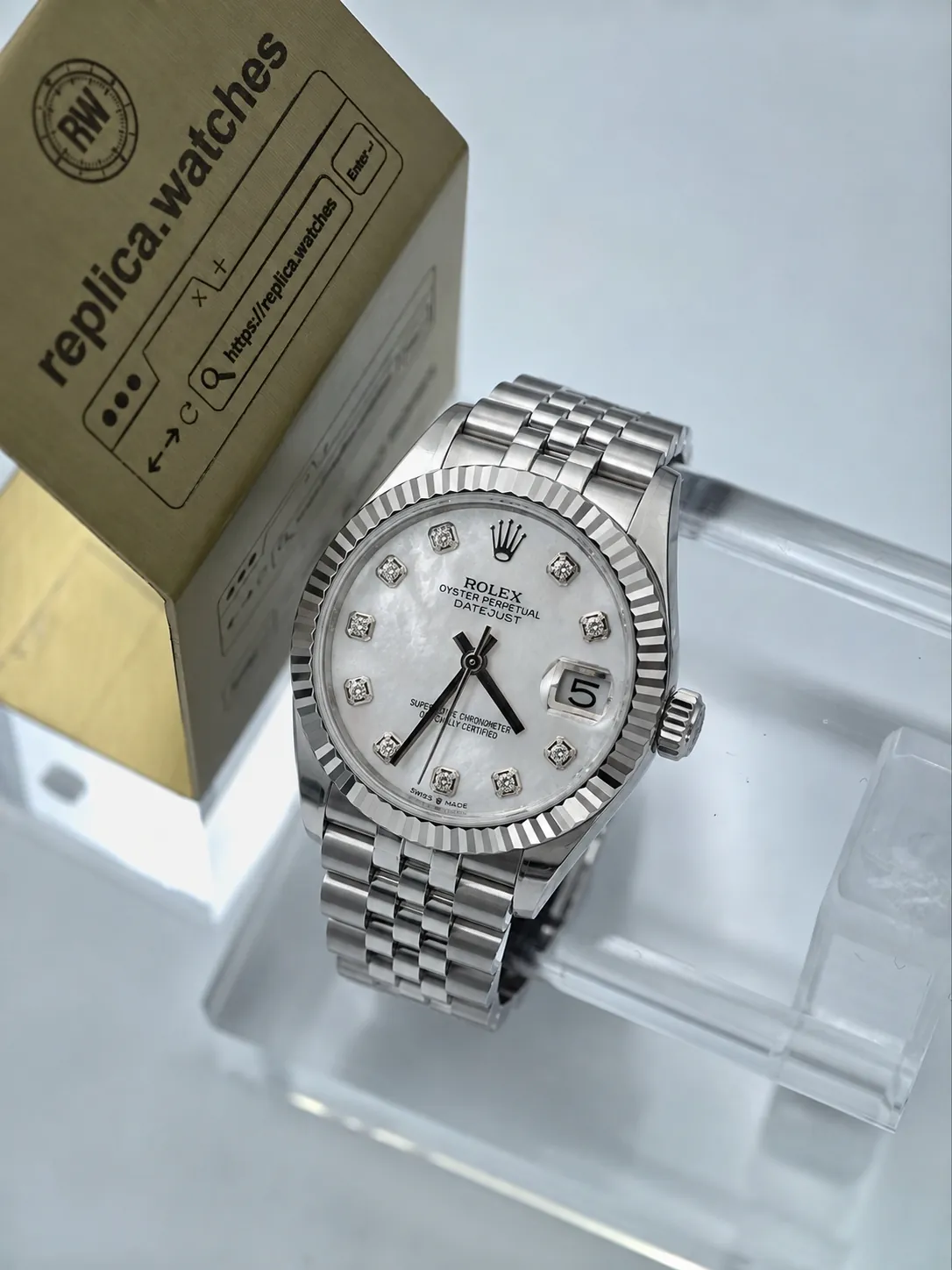 Rolex Datejust M278274-0006 31mm 2236 Movement Mother-of-Pearl Diamond Dial Super Clone Watch