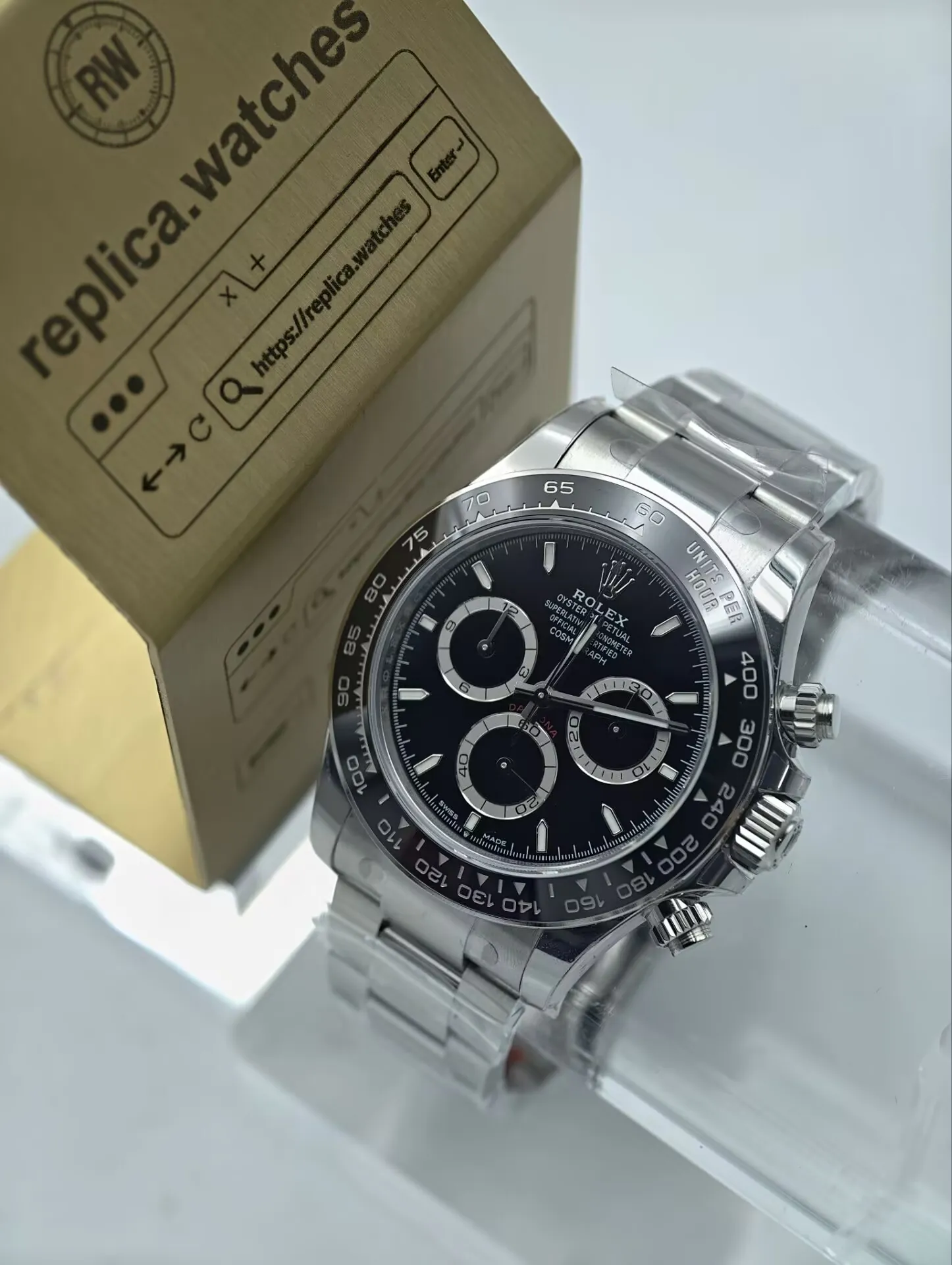 Rolex Cosmograph Daytona M126500LN-0002 40mm 4131 Movement Black Dial Replica Watch