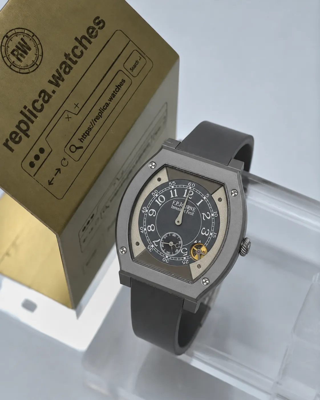 F.P. Journe Élégante Black Dial Élégante 48 1210 Quartz Titanium Super Clone Watch