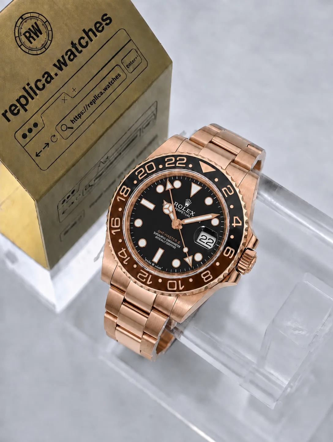 Rolex GMT-Master II Root Beer M126715CHNR-0001 40mm 3285 Free-Sprung Movement Replica Watch