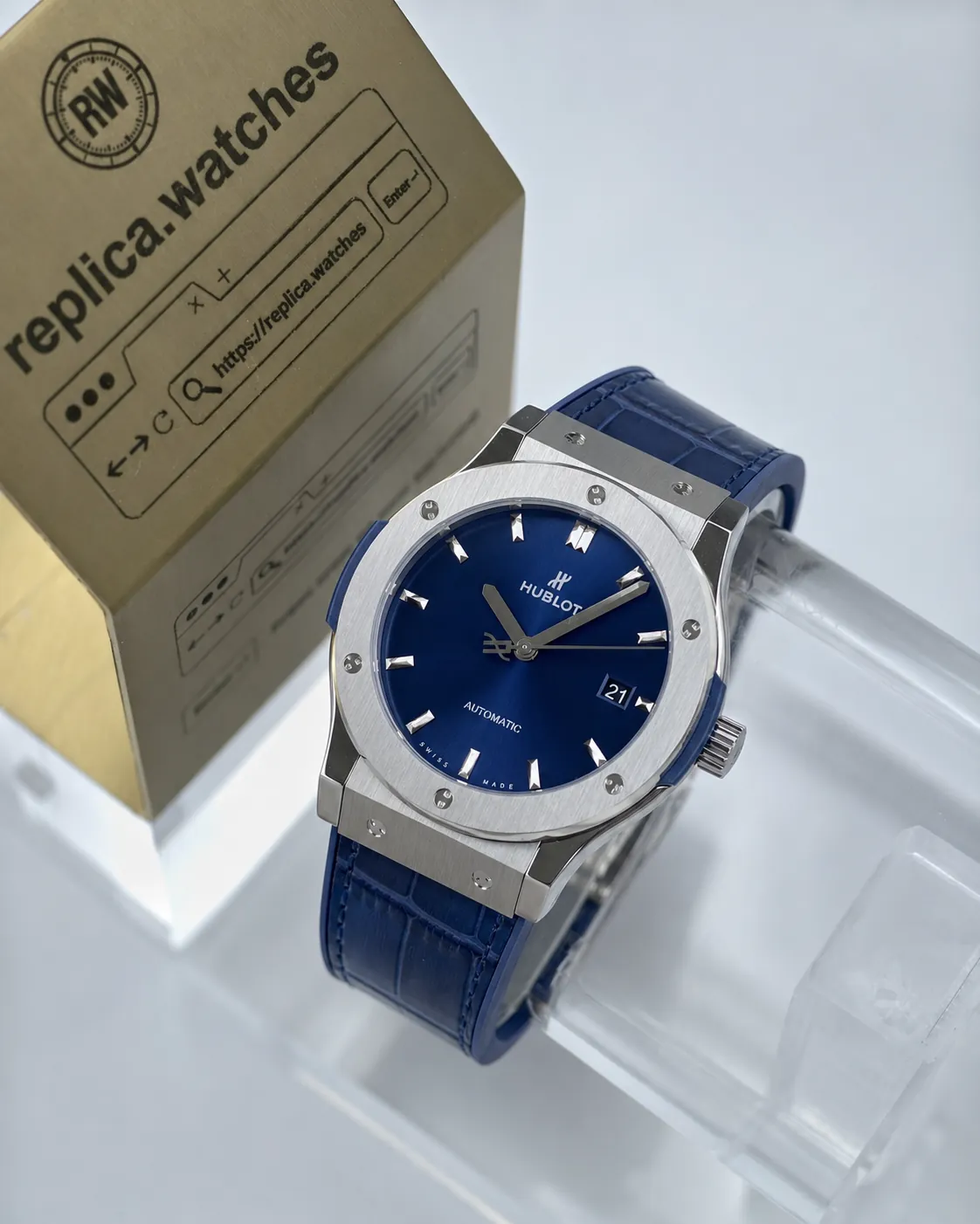 Hublot Classic Fusion 542.NX.7170.LR 42mm HUB1110 Movement Blue Sunburst Dial Automatic Replica Watch