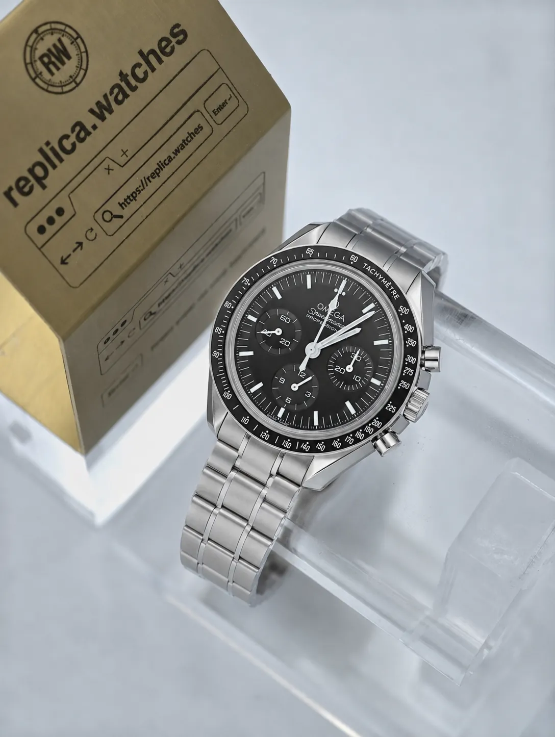 Omega Speedmaster Moonwatch 42mm 310.30.42.50.01.001 3861 Movement Black Tachymeter Mechanical Replica Watch