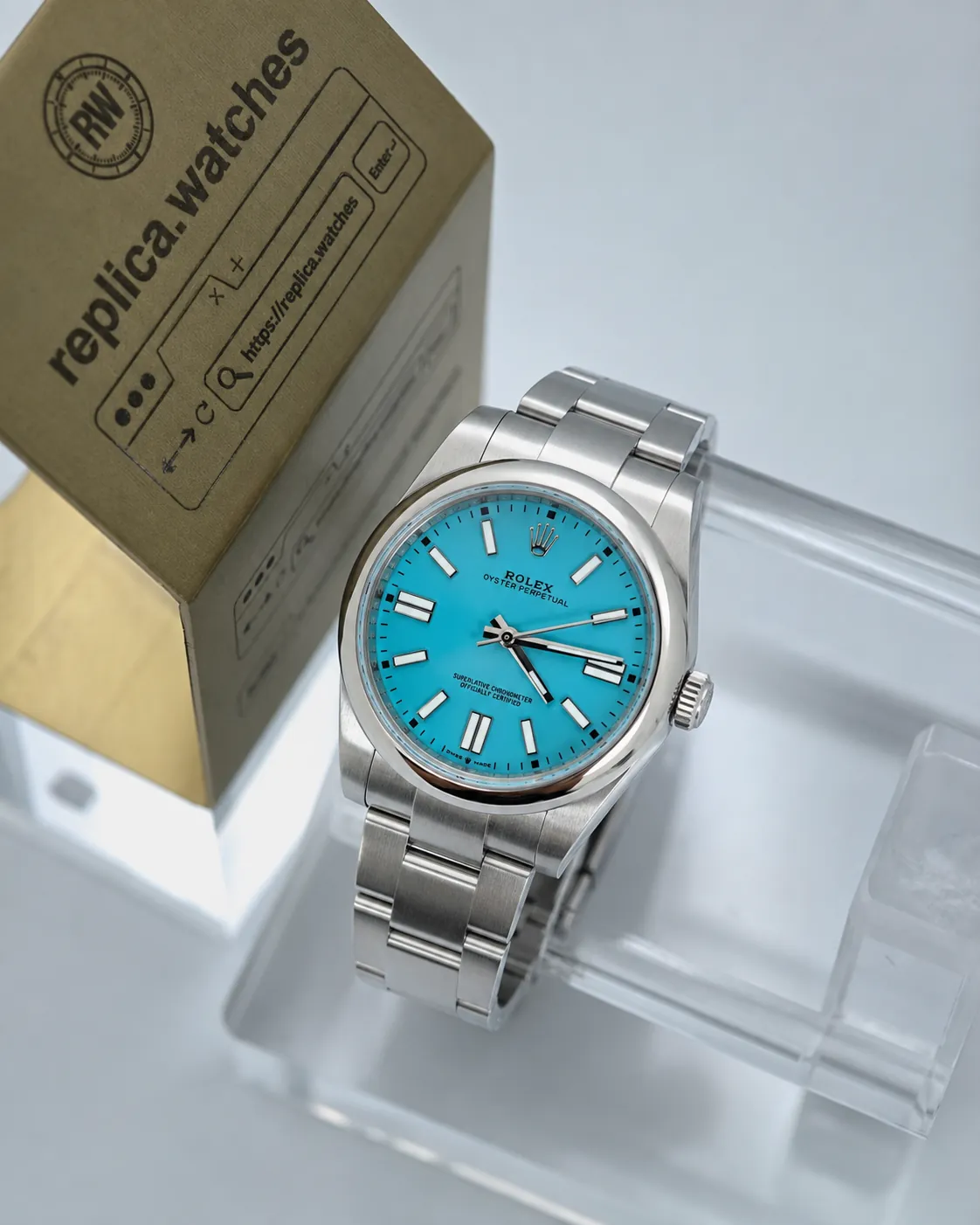 Rolex Oyster Perpetual 124300-0006 41mm 3230 Movement Tiffany Blue Dial Replica Watch