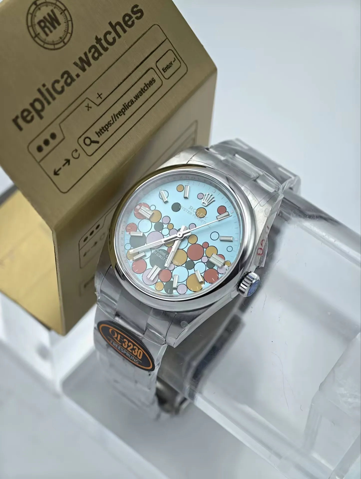 Rolex Oyster Perpetual 41mm 124300-0008 Replica 3230 Free-Sprung Movement Turquoise Celebration Watch