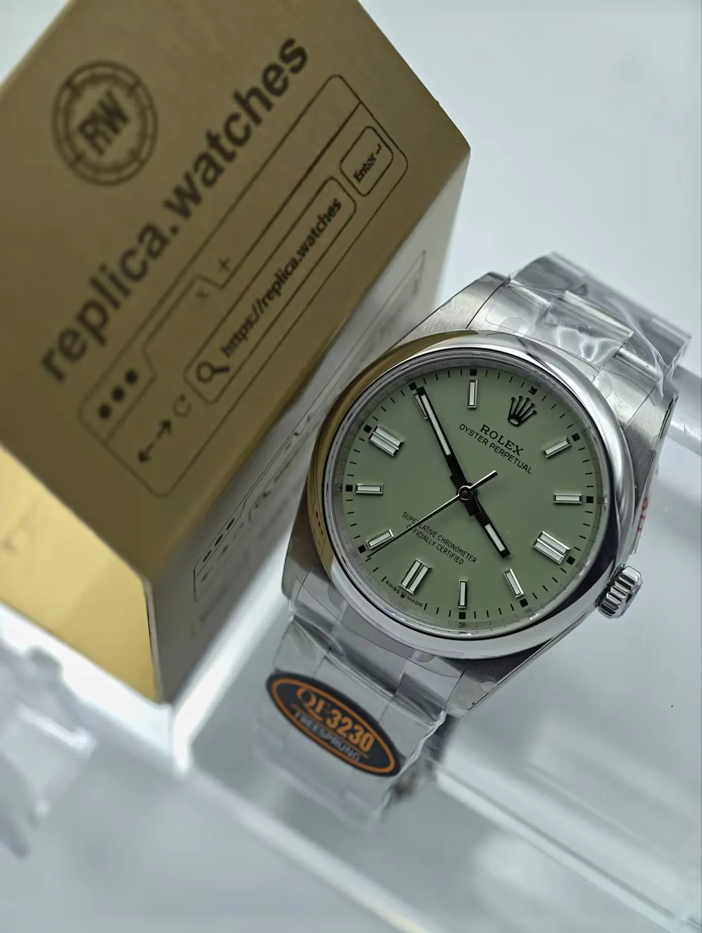 Rolex Oyster Perpetual 36mm M126000-0011 Super Clone 3230 Movement 904L Steel Pistachio Watch
