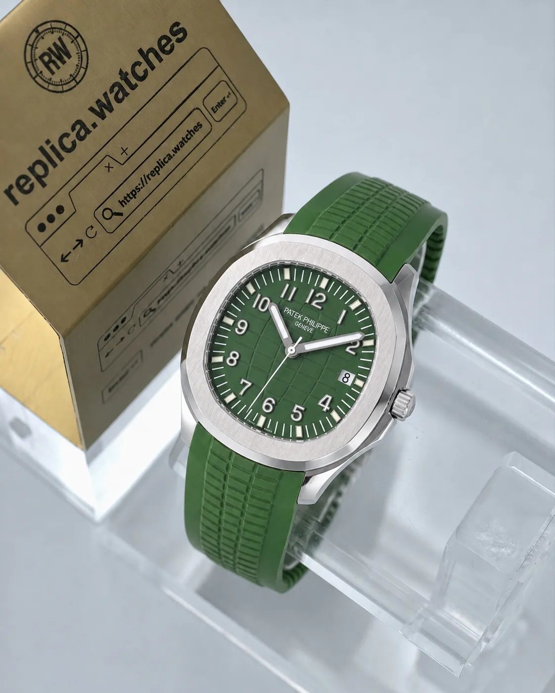 Patek Philippe Aquanaut 5168G-010 42mm 324 SC Movement Green Dial Sports Replica Watch