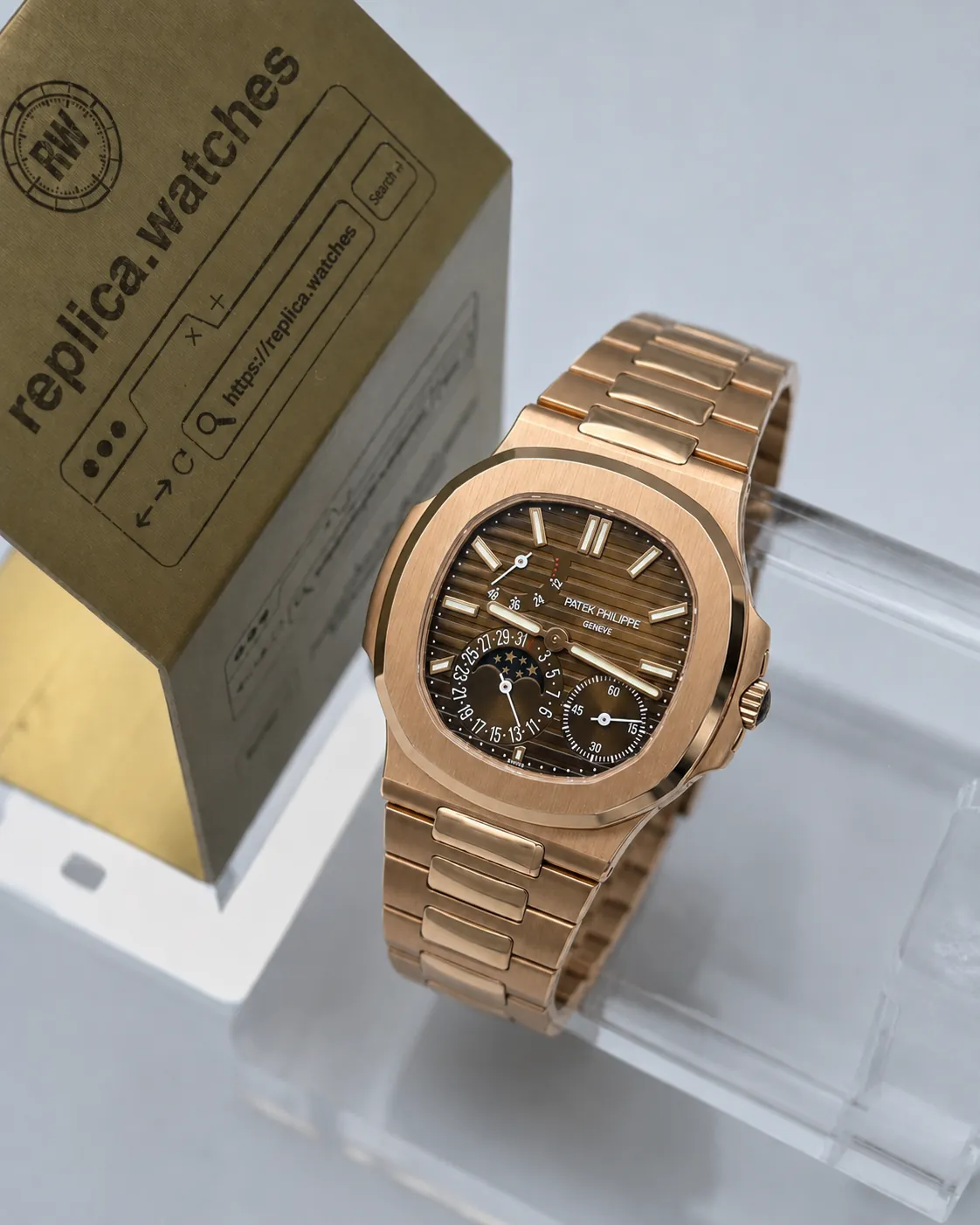Patek Philippe Nautilus 5712/1R-001 40mm Caliber 240 PS IRM C LU Movement Brown Gradient Dial Super Clone Watch
