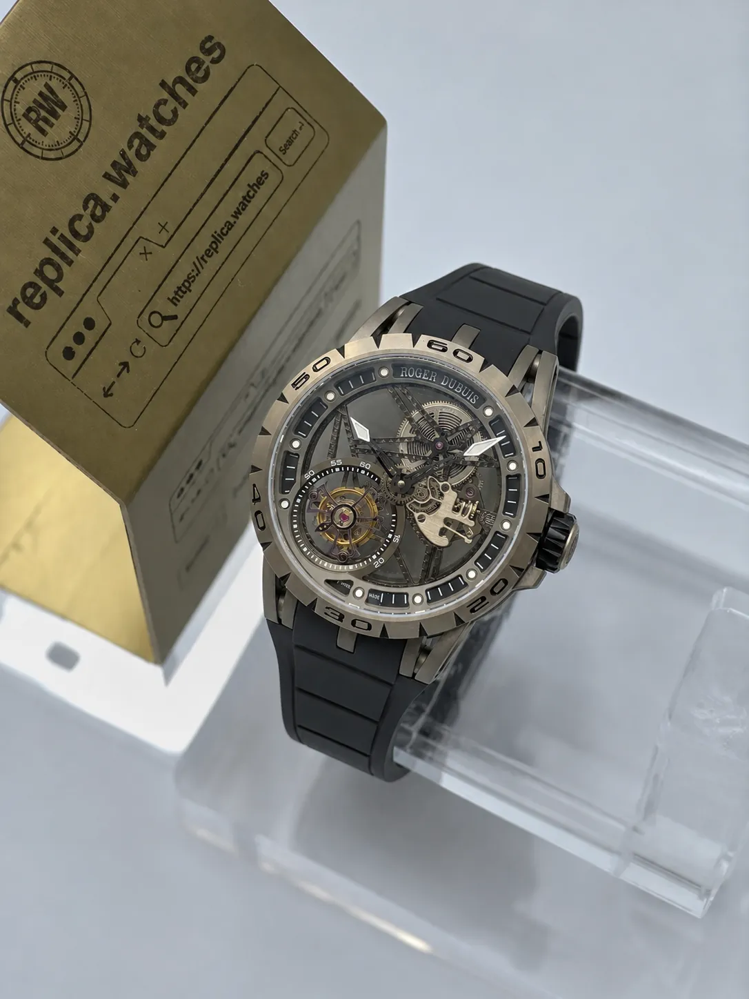 Roger Dubuis Excalibur RDDBEX0479 Titanium 45mm RD505SQ Movement Skeleton Sports Replica Watch