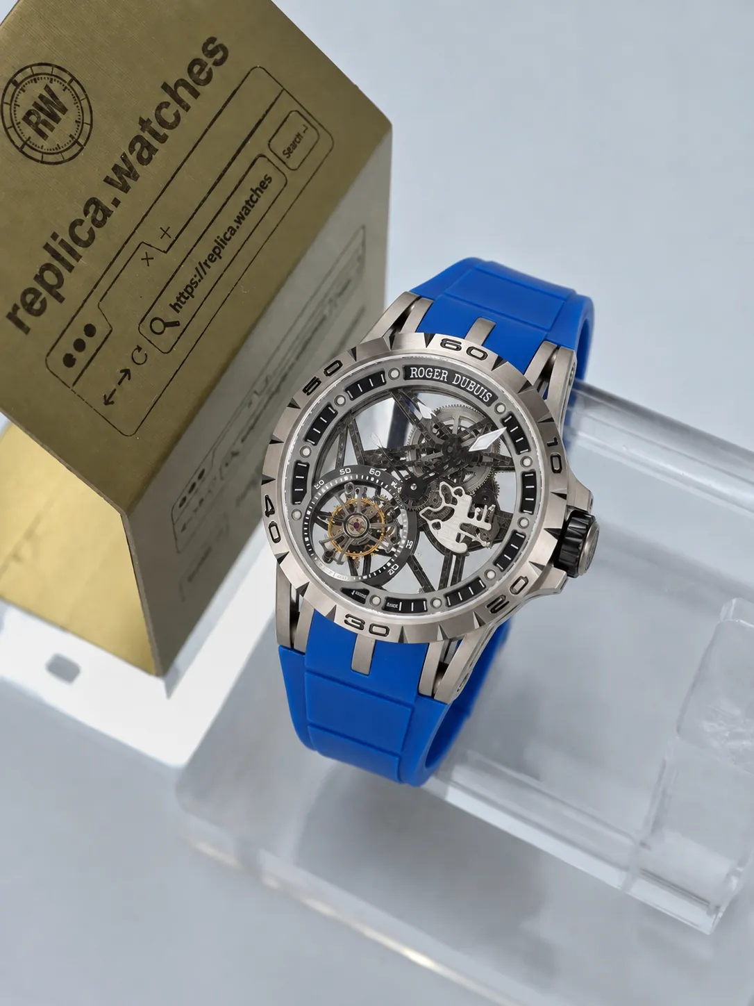Roger Dubuis Excalibur RDDBEX0479 45mm Replica RD505SQ Movement Titanium Skeleton Tourbillon Watch