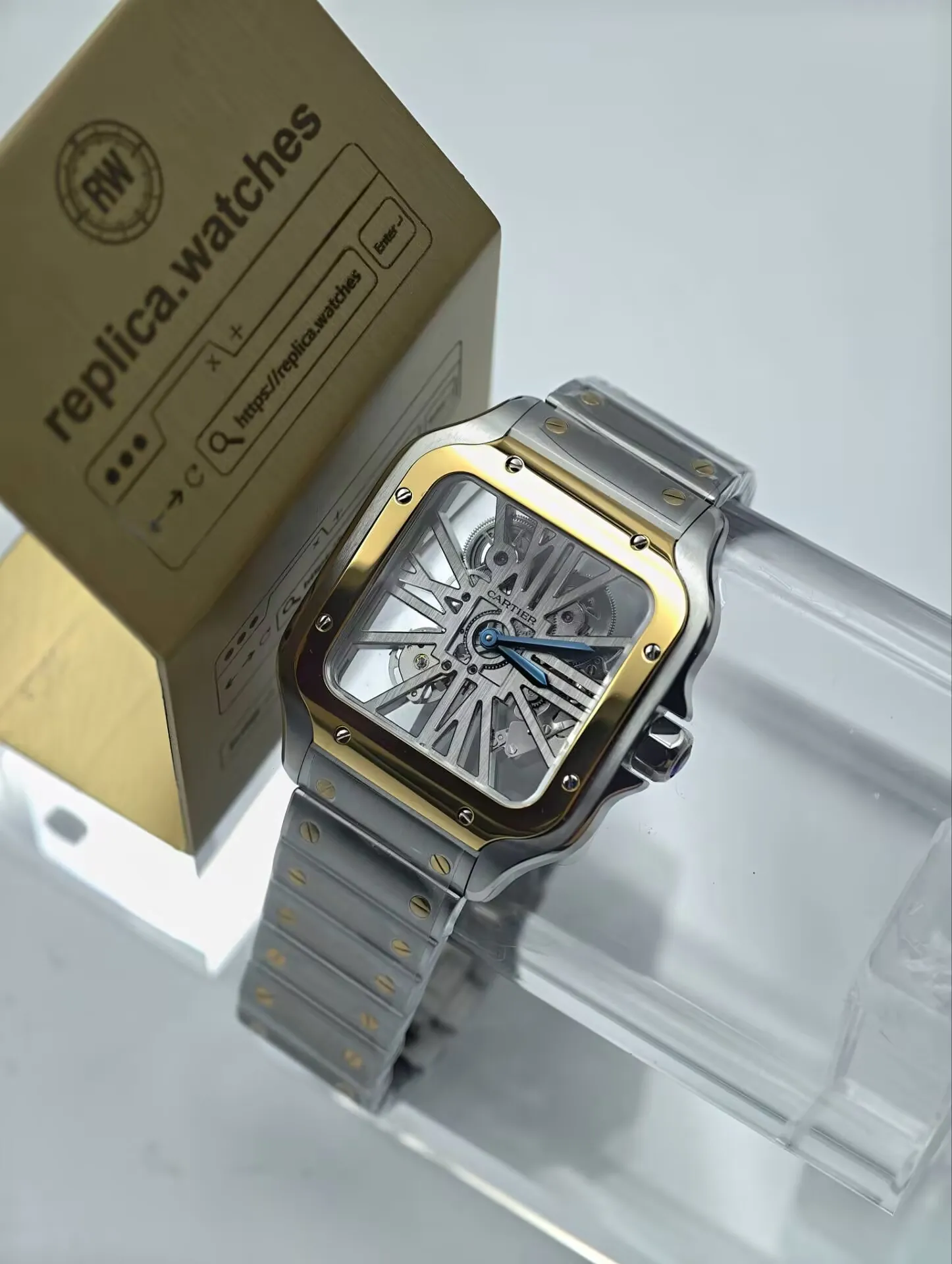 Replica Cartier Santos de Cartier WHSA0019 39.8mm Cal.9611 Movement Skeleton Replica Watch