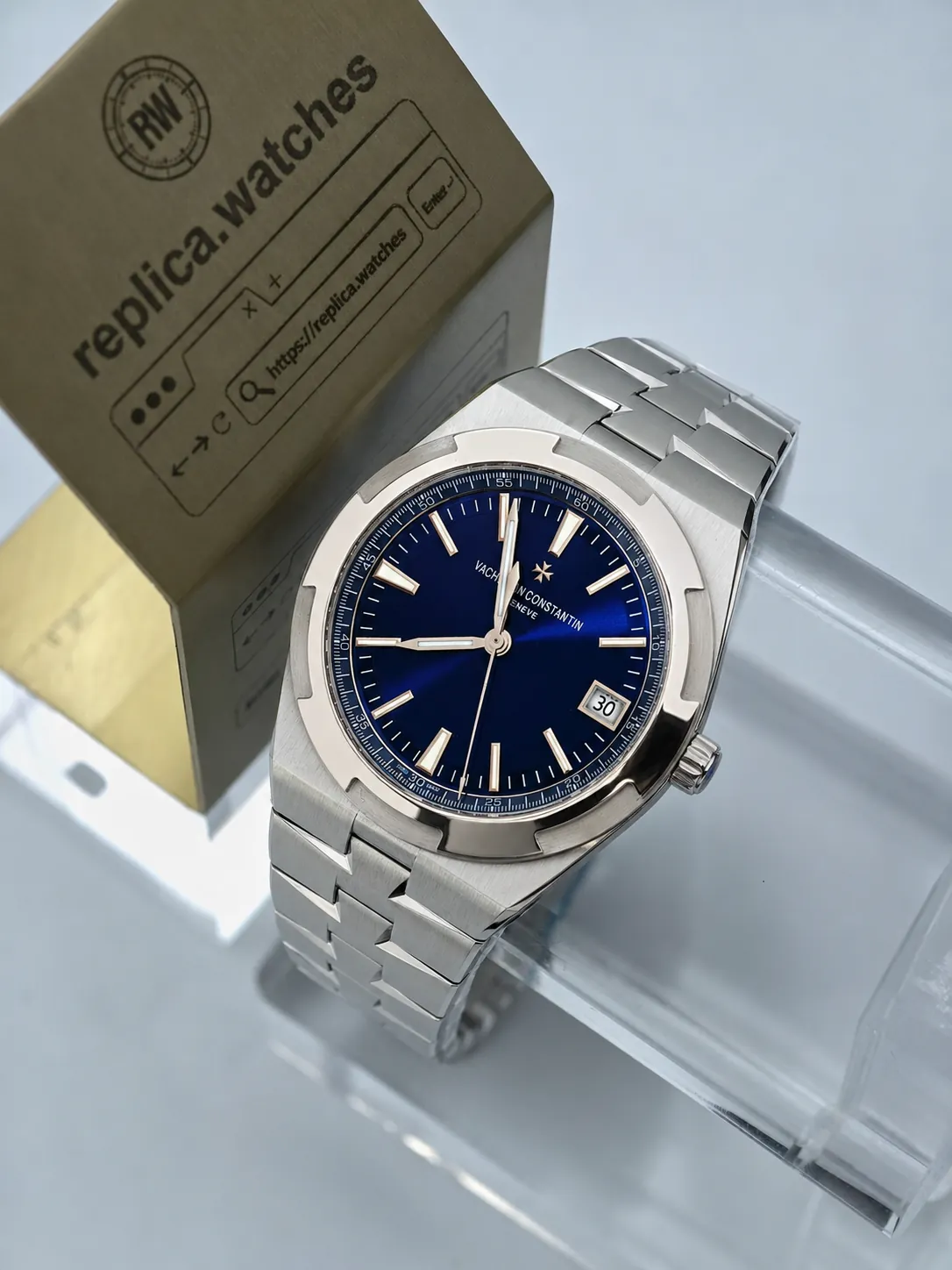 Vacheron Constantin Overseas 4500V/110A-B128 41mm 5100 Automatic Blue Dial Stainless Steel Replica Watch