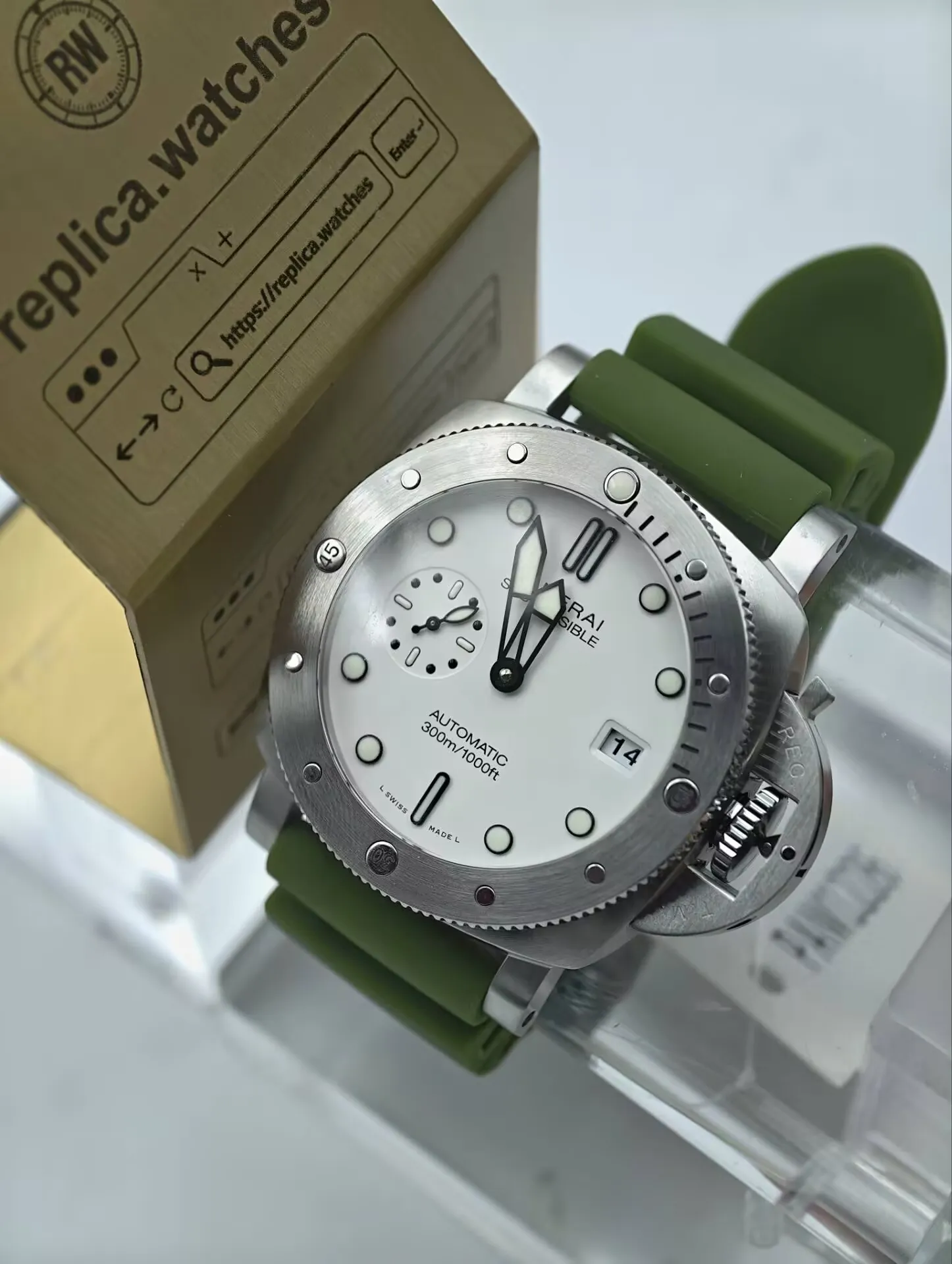 Panerai Super Clone Watches 1:1 Submersible QuarantaQuattro Bianco PAM01226 44mm Steel White Dial