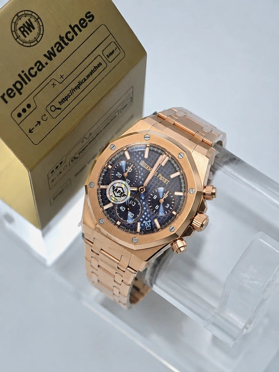 Audemars Piguet Royal Oak 26240OR Black Dial 41mm Chronograph Super Clone Stainless Steel Rose Gold Plated Watch