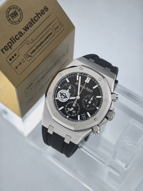 Audemars Piguet Royal Oak Chronograph 26240ST Black Dial 41mm 316L Steel Rubber Strap Super Clone Watches