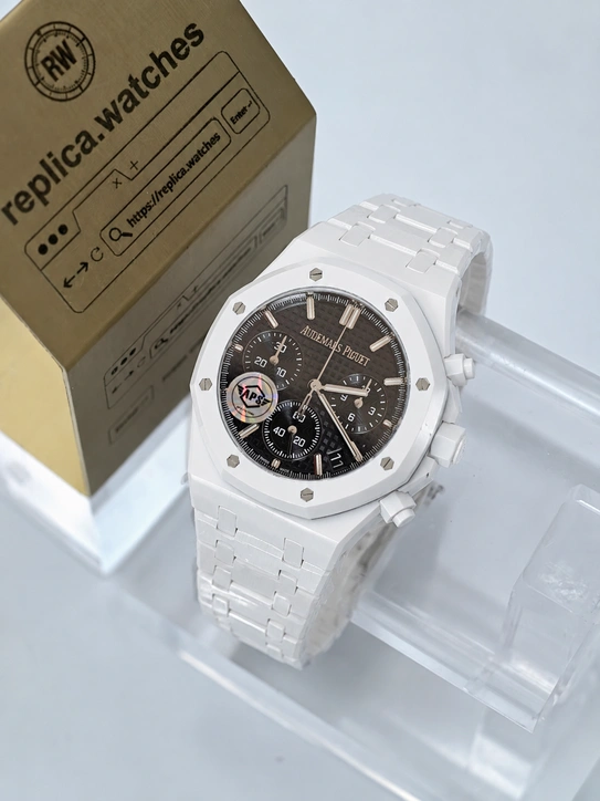 Audemars Piguet Royal Oak 26240ST Custom White Ceramic Super Clone 41mm Black Dial Clone Calibre 4401 Luxury Sports Watch