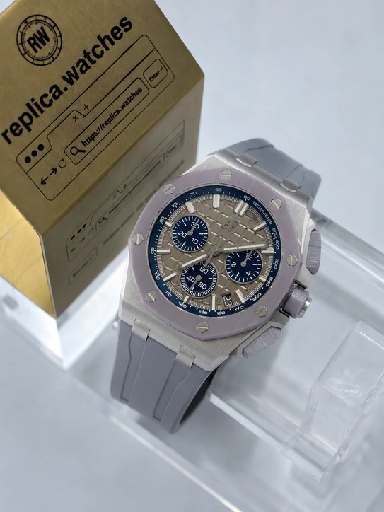 Audemars Piguet Royal Oak Offshore 26420IO Grey Dial Purple Ceramic Beze  Super Clone Watches 1:1
