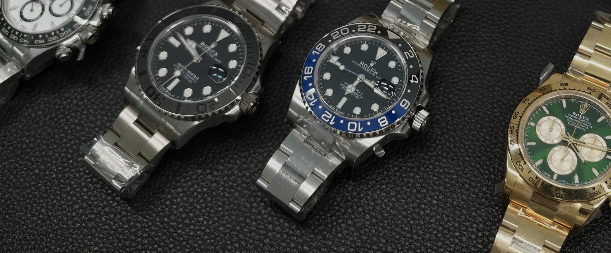 A selection of carefully finished Rolex-style super clone watches