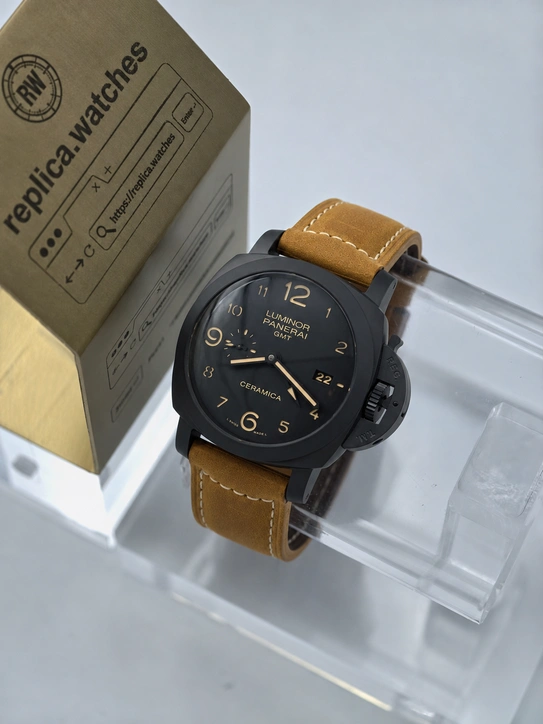 Panerai Super Clone Watches Luminor 1950 PAM00441 Black Ceramic White Dial 42mm Clone Movement