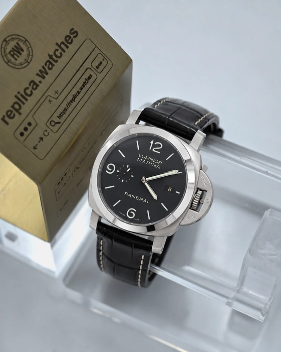 Panerai Super Clone Watches 1:1 Luminor Marina PAM00312 44mm 316L Steel Black Dial Clone 9000 Movement