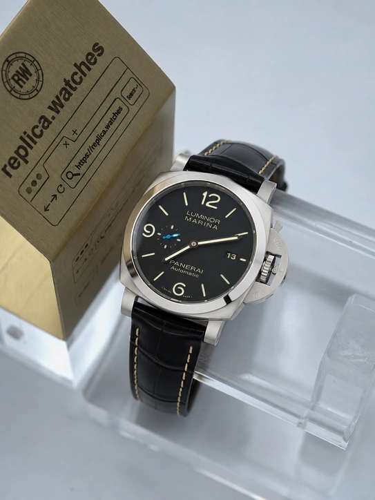 Panerai Super Clone Watches 1:1 Luminor Marina PAM01312 44mm Black Sandwich Dial