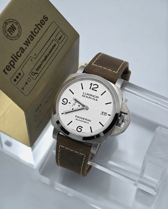 Panerai Super Clone Watches 1:1 Luminor Marina PAM01314 44mm Matte White Dial Steel Case