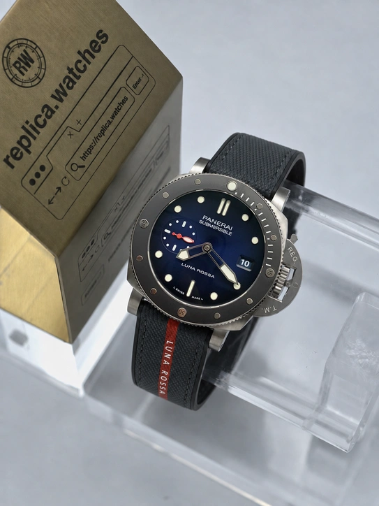 Panerai Super Clone Watches Submersible PAM01565 Luna Rossa 42mm Blue Dial 316L Steel