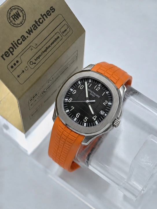 Patek Philippe Aquanaut 5167A-001 Super Clone Watch 40mm Orange Rubber Strap Automatic Movement