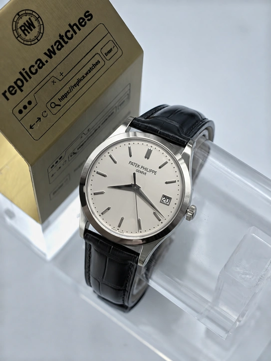 Patek Philippe Super Clone Watches Calatrava 5296G-010 Silver Dial Clone Cal.324SC 38mm
